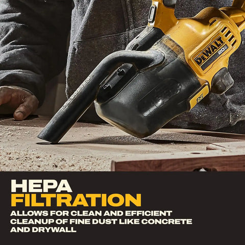 DEWALT 20V Handheld Vacuum Cordless, Car Vacuum with HEPA Filter, 6 Attachments and LED Light, High Performance Dry Only Small Shop Vac, Battery Not Included (DCV501HB)