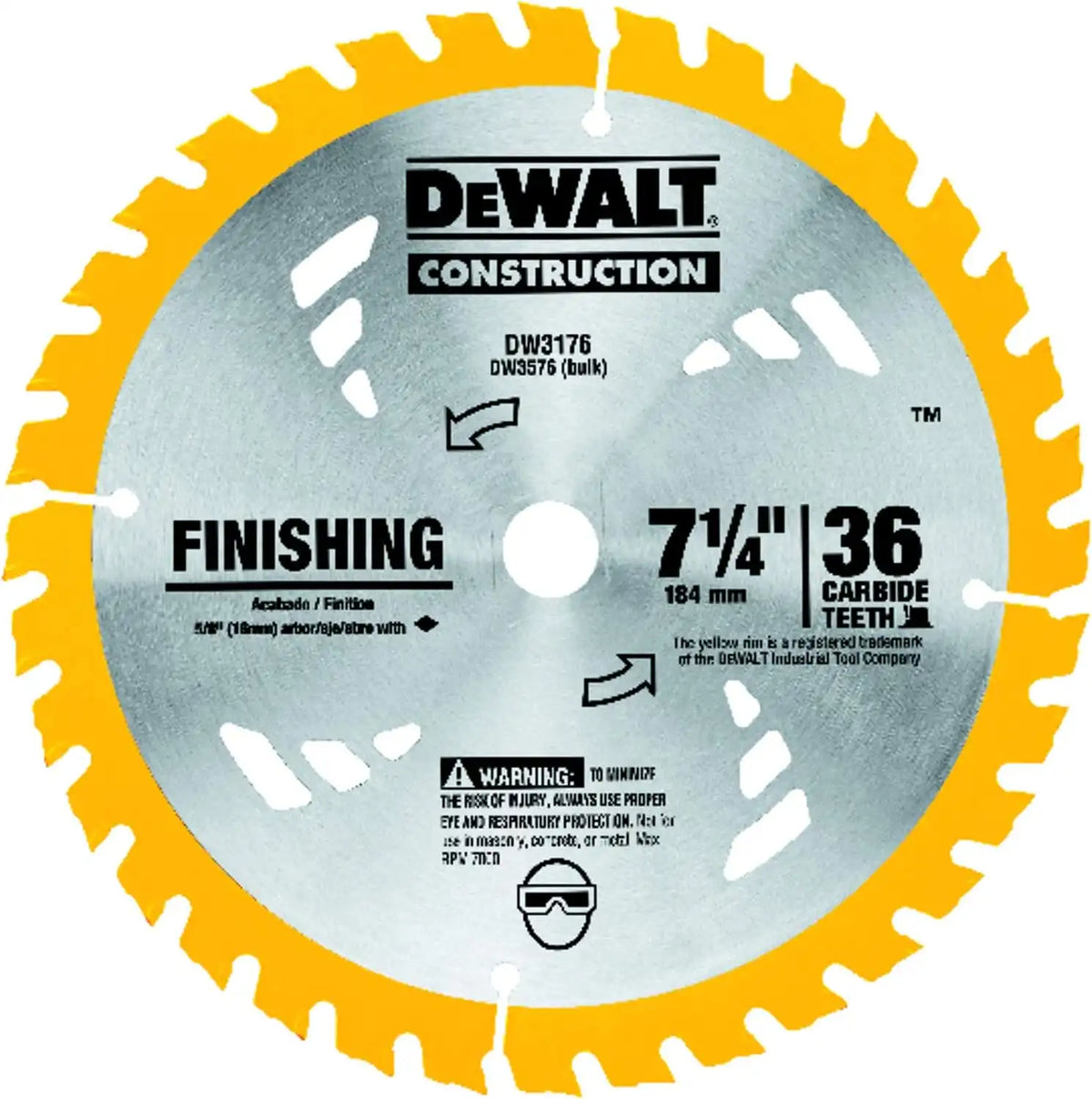 DEWALT DW3176 Finishing Saw Blade