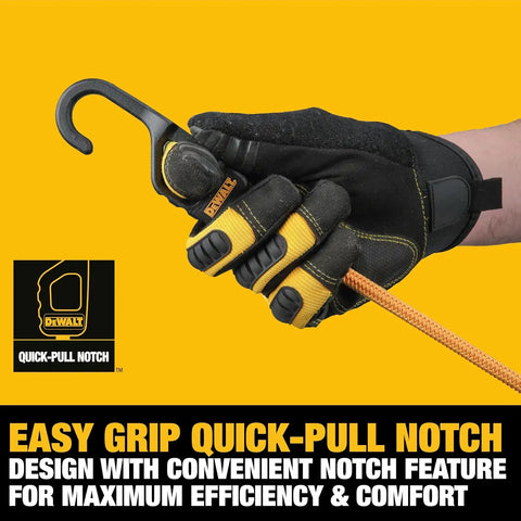 DEWALT DXBC300484 Black/Yellow 48” Premium Heavy-Duty Bungee Cords, 4 Pack
