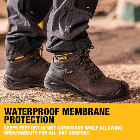 DEWALT Hayes Men's Waterproof, Leather, Steel Toe, Safety Work Boot