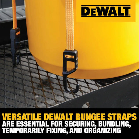 DEWALT DXBC301448 Black/Yellow 48” Premium Flat Bungee Straps, 4 Pack