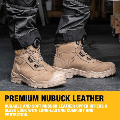 DEWALT Richardson Men's BOA Fit System, Nubuck Leather, Water Resistant, Wide Fit, Steel Toe, Safety Work Boot