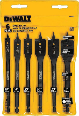 DEWALT Drill Bit, Spade, 6-Piece (DW1587)