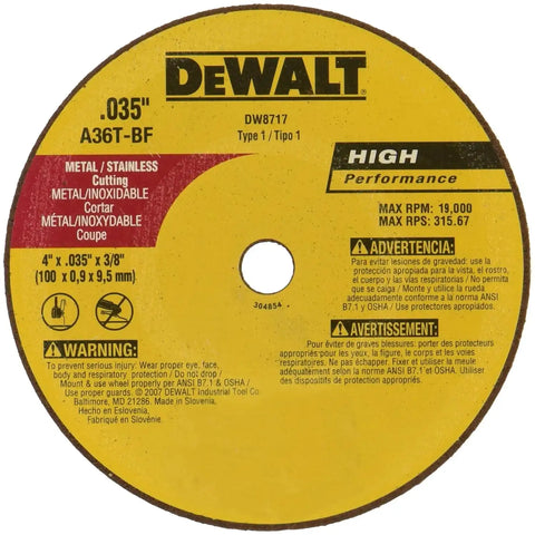 DeWalt DW8717 A36T Wheel, 4-Inch X .035-Inch X 3/8-Inch