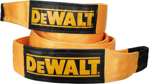 DEWALT DXBC200000 Black/Yellow 8” x 30’ Tow and Recovery Strap with Looped Ends - 2-Ply / 66,666 LBS Safe Working Load / 200,000 LBS Break Strength