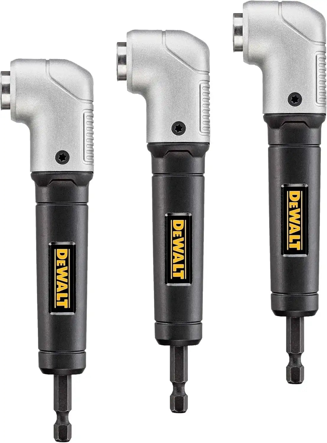 DEWALT Impact Ready 1.5 in Right Angle Drill Attachment, Magnetic Compact Ergonomic 90 Degree Drill Adapter (DWARA120) (Pack of 3)