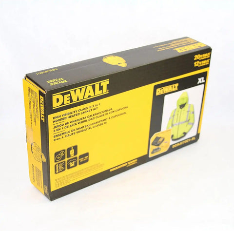 DEWALT DCHJ070C1-XL 20V/12V MAX High-Vis Heated Jacket Kit, High-Vis, X-Large