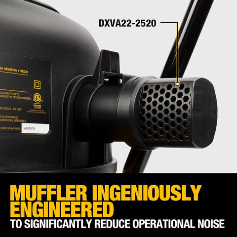 DEWALT DXV16PA 16 Gallon Poly Wet/Dry Vac/Acc, 6.5HP Shop Vacuum Wet/Dry for Jobsite/Workshop, Yellow