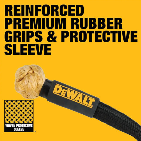 DEWALT DXBC90007 Black/Yellow 3/8” x 24" Kinetic Soft Shackle with 6" Loop - 10,833 lb Safe Working Load / 32,500 lb Break Strength