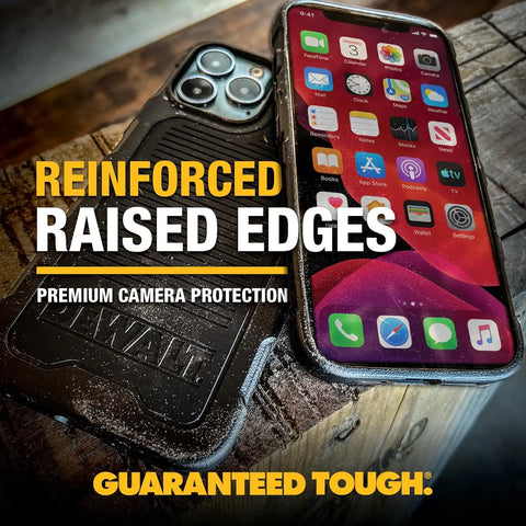 DEWALT Heavy Duty Strong Magnetic for iPhone 14 Pro Case Fits MagSafe, Drop Resistant Impact Protective Back Cover, Shockproof Slim Fit for iPhone 14 Pro Phone Case, Matte Black