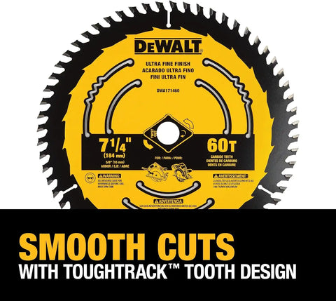 DEWALT Circular Saw Blade, 7 1/4 Inch, 60 Tooth, Wood Cutting (DWA171460)