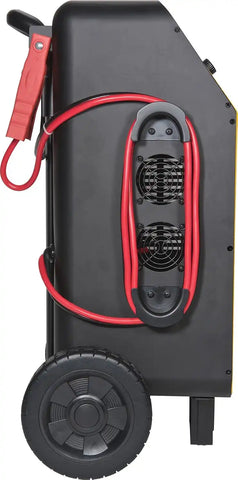 DEWALT DXAEC210 70 Amp Rolling Battery Charger: 210 Amp Engine Start, 2 Amp Maintainer, 120V AC Outlet, 3.1A USB Port, Battery Clamps