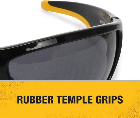 DEWALT DPG94-6C Dominator™ Z87+ Safety Glasses – Black Full Frame & Silver Mirror Lens – Rubber Temples & Nosepiece – 1 Pair
