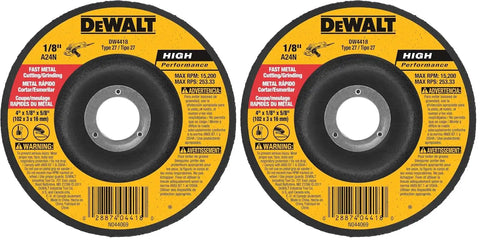 DEWALT General Purpose Metal Cutting Wheel, 4" x 1/8" x 5/8" (DW4418) (Pack of 2)