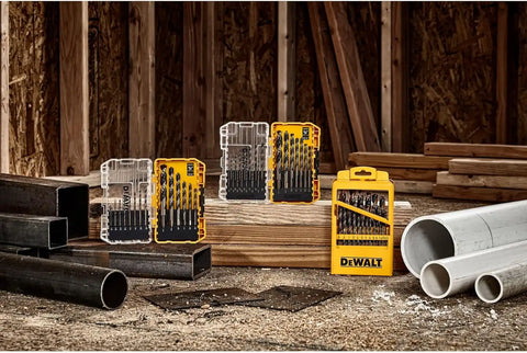 DEWALT Drill Bit Set, 14-Piece | 135 Degree Split Point | For Plastic, Wood and Metal | Pack of 5
