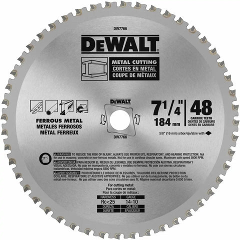 DEWALT Circular Saw Blade, 7 1/4 Inch, 48 Tooth, Ferrous Metal Cutting (DWA7766)