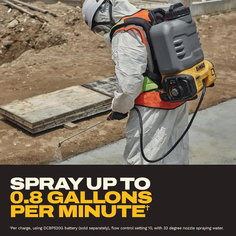DEWALT 20V MAX XR High Capacity Concrete Chemical Sprayer, 4-Gallon Tank, 150 PSI, 6 Nozzles, 10-Speed Flow Control, Tool Connect Ready, Backpack Straps, Battery & Charger Not Included (DCCS1100B)