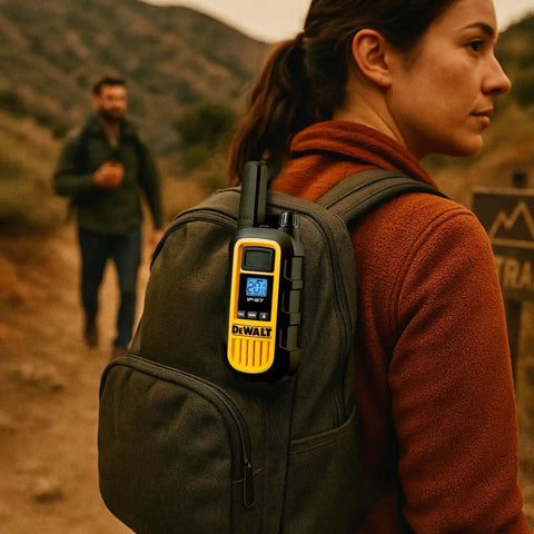 DEWALT DXFRS800 FRS Walkie Talkies, Long Range 2 Way Radio, 2W, IP67 Waterproof, Rechargeable, 2 Pack, DXFRS800
