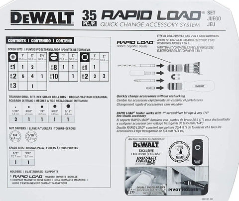 DEWALT Screwdriver Bit Set / Drill Bit Set, Magnetic, Rapid Load, 35-Piece (DW2530)
