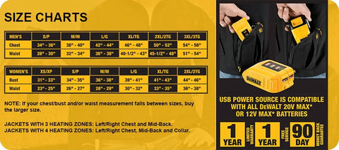 DEWALT DCHJ070C1-L 20V/12V MAX High-Vis Heated Jacket Kit, High-Vis, Large