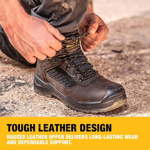 DEWALT Reynolds Men's Waterproof, Leather, Steel Toe, Safety Work Boot