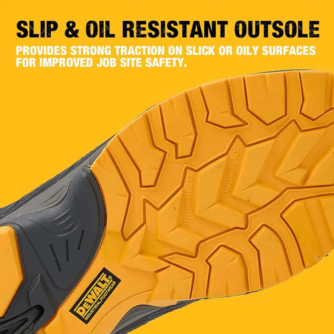 DEWALT Boron Men's Lightweight Aluminum Toe Safety Work Shoes – Slip Resistant, Breathable Mesh, ASTM Certified, Comfortable for Construction & Warehouse