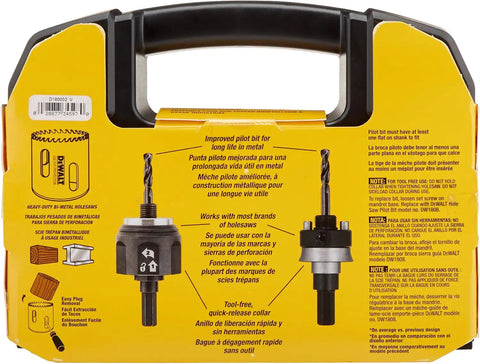 DEWALT Hole Saw Kit, Standard Electrician's Set, Bi-Metal (D180002), Yellow