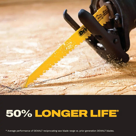 DEWALT Reciprocating Saw Blades, 10 Piece Bi-Metal Combination Set with Case, Various Sizes 6 In to 9 In, Longer Life (DW4898)