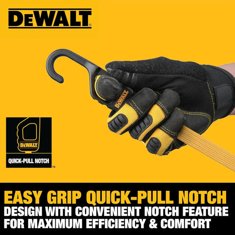 DEWALT DXBC301436 Black/Yellow 36” Premium Flat Bungee Straps, 4 Pack