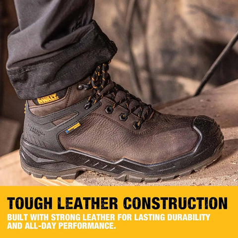 DEWALT Hayes Men's Waterproof, Leather, Steel Toe, Safety Work Boot