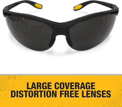 Dewalt DPG58-2C Reinforcer Smoke Lens High Performance Protective Safety Glasses with Rubber Temples
