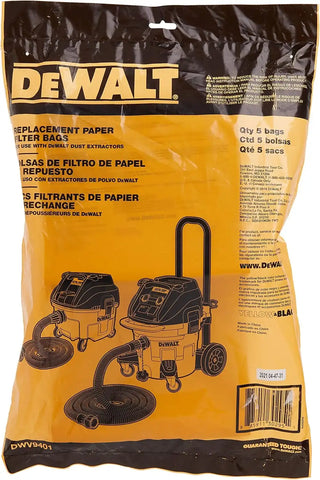 DEWALT DWV9401 Paper Bag for DWV012 Dust Extractor, 5-Pack