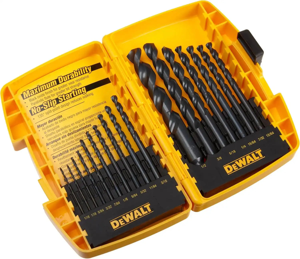 DEWALT DW1167 17-Piece Black-Oxide Split-Point Twist Drill Bit Assortment