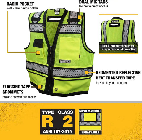 DEWALT DSV521 Class 2 Heavy Duty Surveyor Vest, X-Large