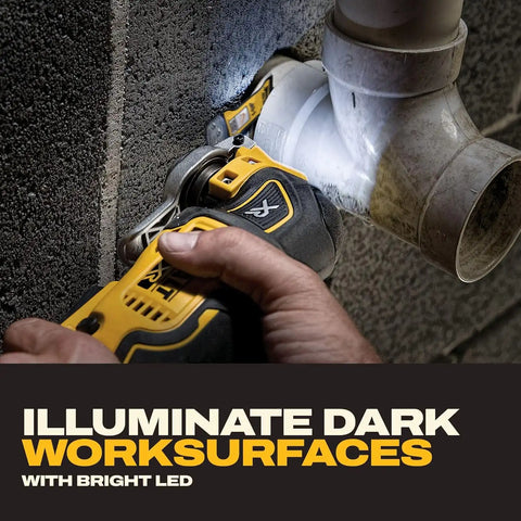 DEWALT 20V MAX XR Oscillating Multi-Tool Kit, Oscillating Tool Accessories, Cordless, 3-Speed, Quick Blade Change, Sand Paper, Blades, Battery and Charger Included (DCS356D1)