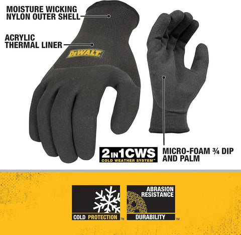 Dewalt Thermal Insulated Grip Glove 2 In 1 Design