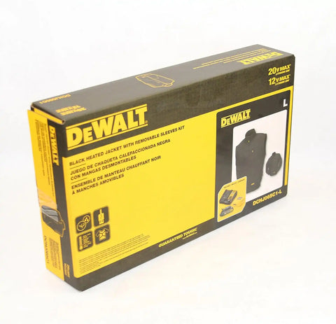 DEWALT DCHJ065C1-L 20V/12V MAX Heated Vest Kit, Black, Large