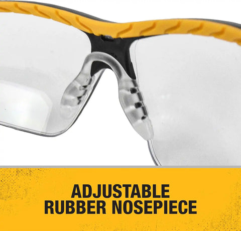 Dewalt Dual Comfort Silver Mirror High Performance Protective Safety Glasses Dpg55 Unisex Adult Adjustable Rubber Rimless