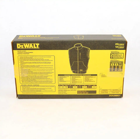 DEWALT DCHJ065C1-L 20V/12V MAX Heated Vest Kit, Black, Large