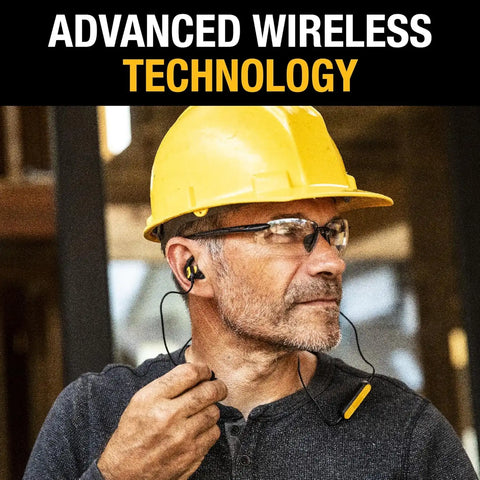 DEWALT Heavy Duty Neckband Bluetooth Earbuds, Wireless Bluetooth 5.2 Headphones w/Microphone, Lightweight Comfort, IP56 Waterproof, Deep Bass Strong Beat, 20H Playtime, Jobsite Behind-Neck Earphones