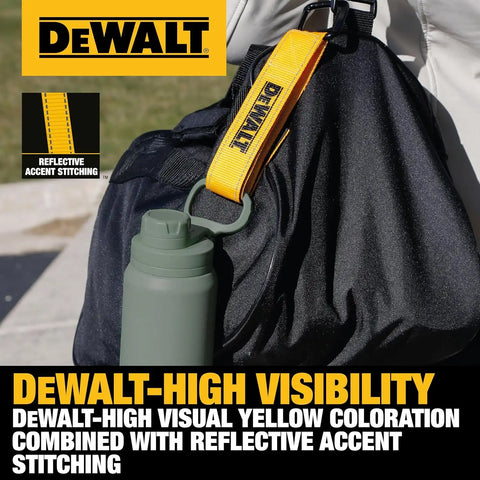 DEWALT DXBC90060 Black/Yellow 1.25” x 12” Light Duty Carabiner Utility Straps, 2 Pack