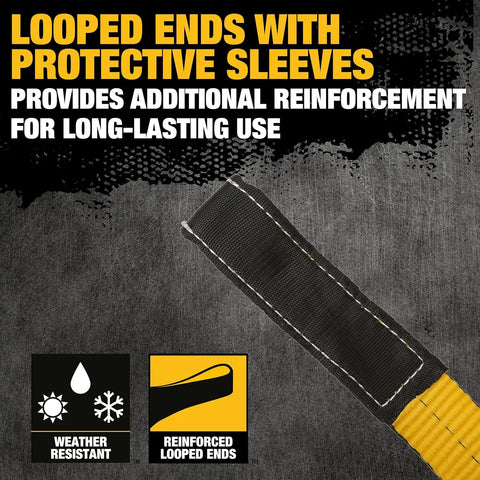 DEWALT DXBC90084 Black/Yellow 2” x 12’ Heavy Duty Lifting Sling - 1 Ply X 3,200 lb Vertical Weight Capacity / 6,400 lb Basket Weight Capacity