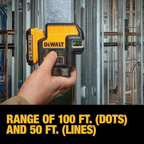 DEWALT 12V MAX Laser Level, 2 Spot and Cross Line Laser, Red (DW0822LR)