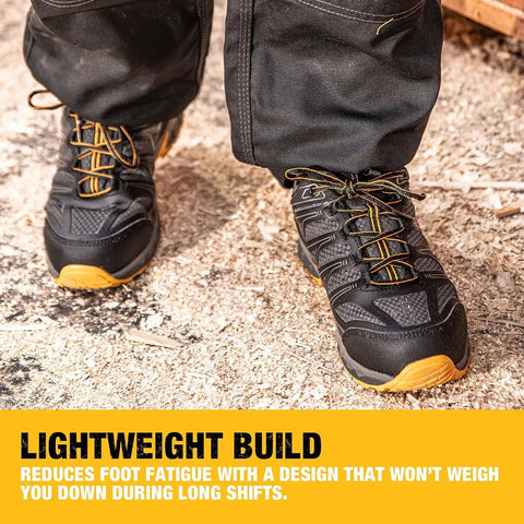 DEWALT Boron Men's Lightweight Aluminum Toe Safety Work Shoes – Slip Resistant, Breathable Mesh, ASTM Certified, Comfortable for Construction & Warehouse