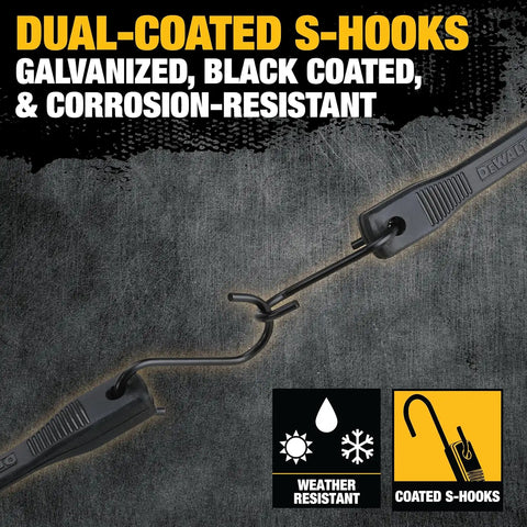 DEWALT DXBC3001031 Black 31" Rubber Tarp Straps, 10 Pack